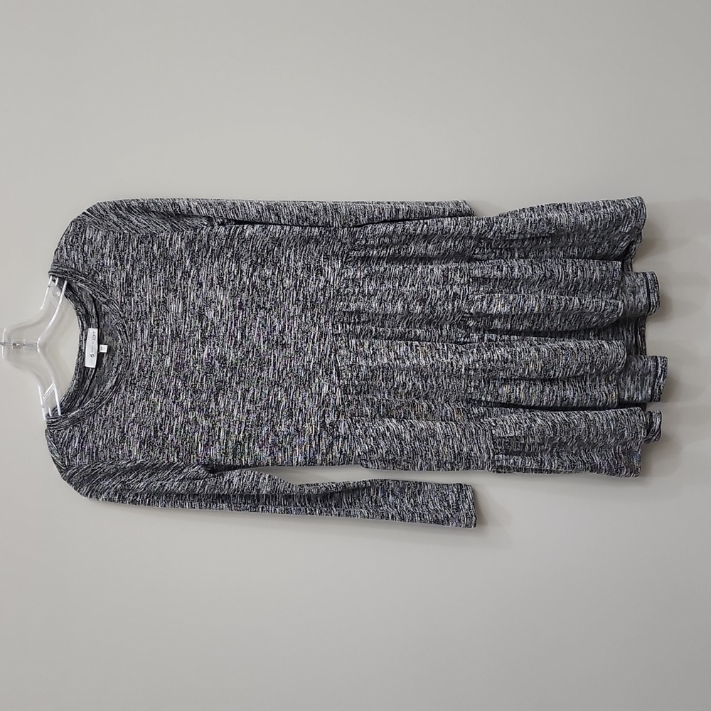 Lou & Grey Ruffle Tiered Heather Grey Dress